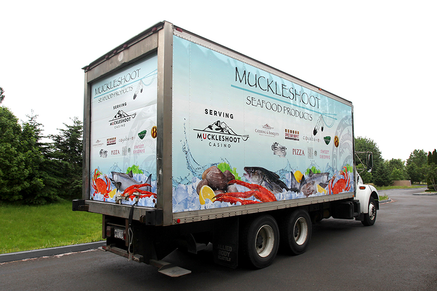 Muckleshoot Cassino Seafood Truck Vehicle Wrap